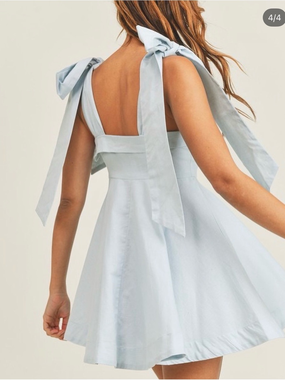 Mable Junie Bow Mini Dress Blue Size Small - Picture 2 of 8